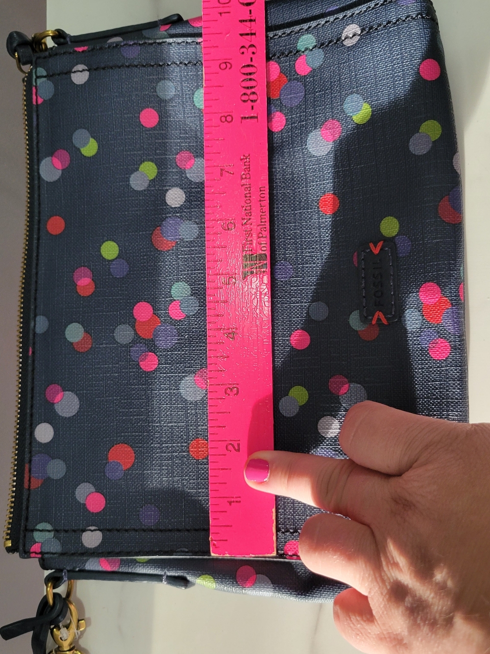 Fossil Navy Confetti Dot Crossbody Bag - Picture 10 of 11